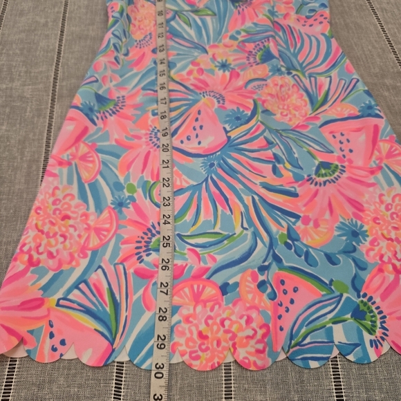 Lilly Pulitzer Girls Dress Size 12 Floral High Neck Scallop Hem - Picture 3 of 9